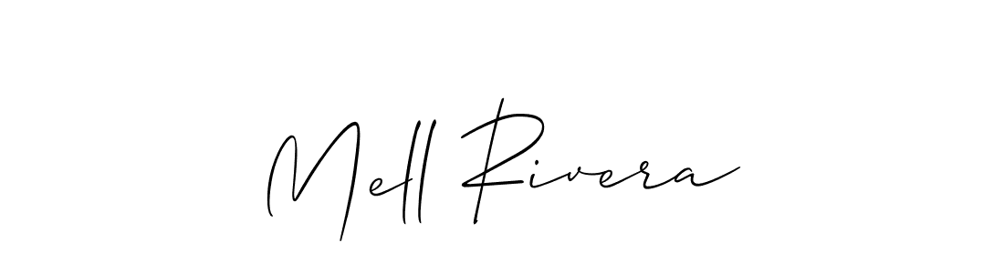 It looks lik you need a new signature style for name Mell Rivera. Design unique handwritten (Allison_Script) signature with our free signature maker in just a few clicks. Mell Rivera signature style 2 images and pictures png