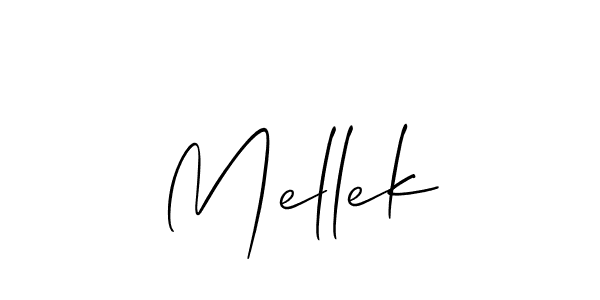 Use a signature maker to create a handwritten signature online. With this signature software, you can design (Allison_Script) your own signature for name Mellek. Mellek signature style 2 images and pictures png