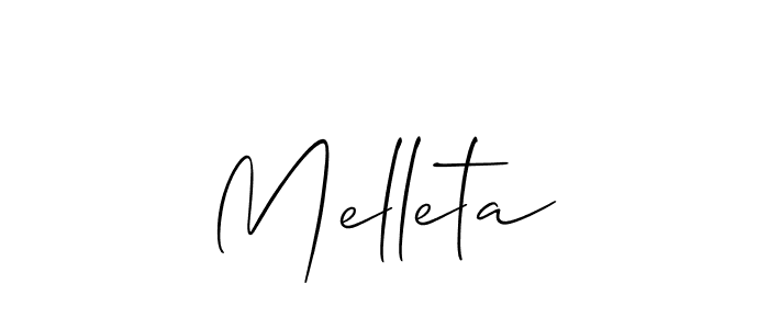 Also we have Melleta name is the best signature style. Create professional handwritten signature collection using Allison_Script autograph style. Melleta signature style 2 images and pictures png