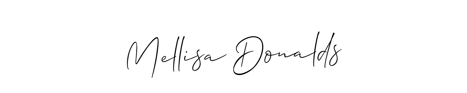 Mellisa Donalds stylish signature style. Best Handwritten Sign (Allison_Script) for my name. Handwritten Signature Collection Ideas for my name Mellisa Donalds. Mellisa Donalds signature style 2 images and pictures png