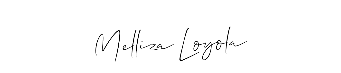 Create a beautiful signature design for name Melliza Loyola. With this signature (Allison_Script) fonts, you can make a handwritten signature for free. Melliza Loyola signature style 2 images and pictures png