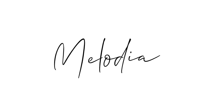 Design your own signature with our free online signature maker. With this signature software, you can create a handwritten (Allison_Script) signature for name Melodia. Melodia signature style 2 images and pictures png
