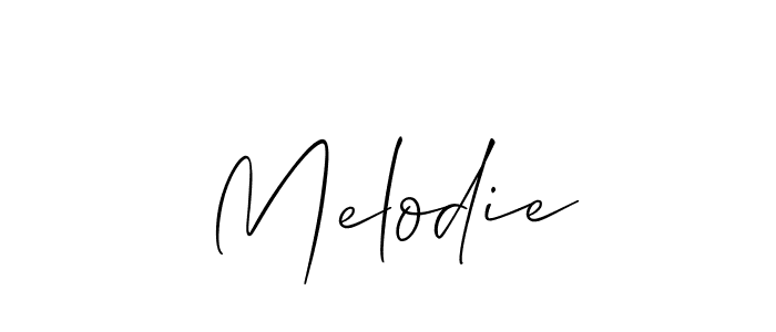 Design your own signature with our free online signature maker. With this signature software, you can create a handwritten (Allison_Script) signature for name Melodie. Melodie signature style 2 images and pictures png