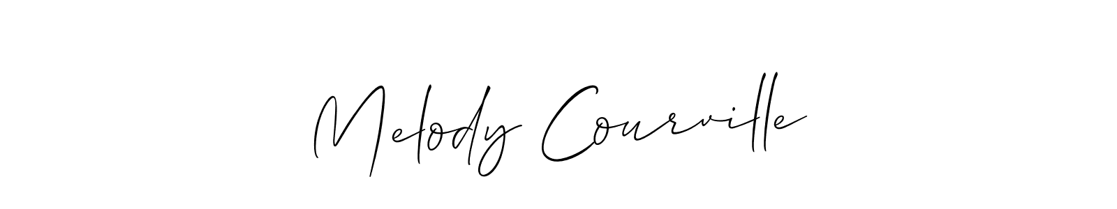 Use a signature maker to create a handwritten signature online. With this signature software, you can design (Allison_Script) your own signature for name Melody Courville. Melody Courville signature style 2 images and pictures png