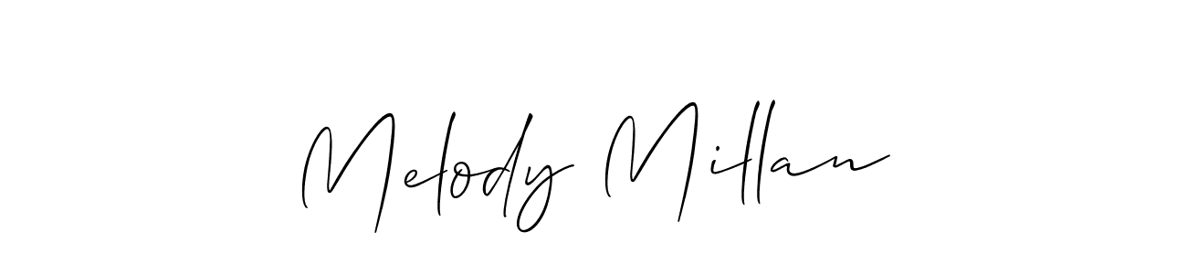 if you are searching for the best signature style for your name Melody Millan. so please give up your signature search. here we have designed multiple signature styles  using Allison_Script. Melody Millan signature style 2 images and pictures png