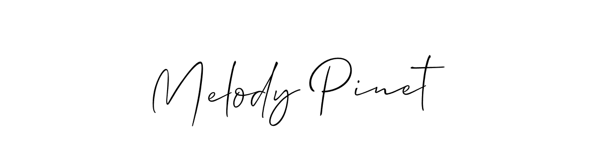 Melody Pinet stylish signature style. Best Handwritten Sign (Allison_Script) for my name. Handwritten Signature Collection Ideas for my name Melody Pinet. Melody Pinet signature style 2 images and pictures png