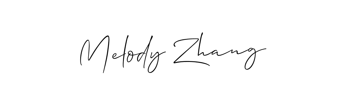 You should practise on your own different ways (Allison_Script) to write your name (Melody Zhang) in signature. don't let someone else do it for you. Melody Zhang signature style 2 images and pictures png