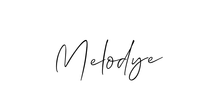 Create a beautiful signature design for name Melodye. With this signature (Allison_Script) fonts, you can make a handwritten signature for free. Melodye signature style 2 images and pictures png