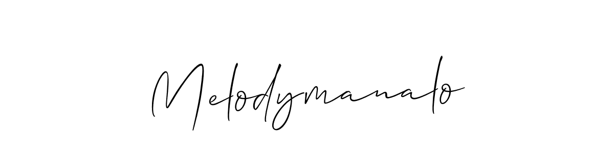 Also we have Melodymanalo name is the best signature style. Create professional handwritten signature collection using Allison_Script autograph style. Melodymanalo signature style 2 images and pictures png