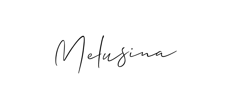 Melusina stylish signature style. Best Handwritten Sign (Allison_Script) for my name. Handwritten Signature Collection Ideas for my name Melusina. Melusina signature style 2 images and pictures png