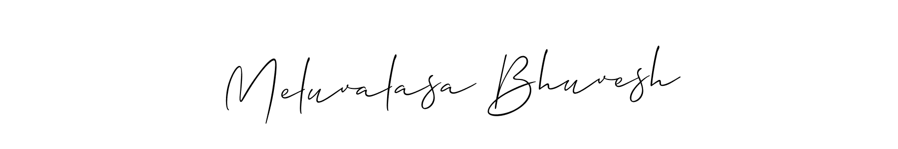 Use a signature maker to create a handwritten signature online. With this signature software, you can design (Allison_Script) your own signature for name Meluvalasa Bhuvesh. Meluvalasa Bhuvesh signature style 2 images and pictures png