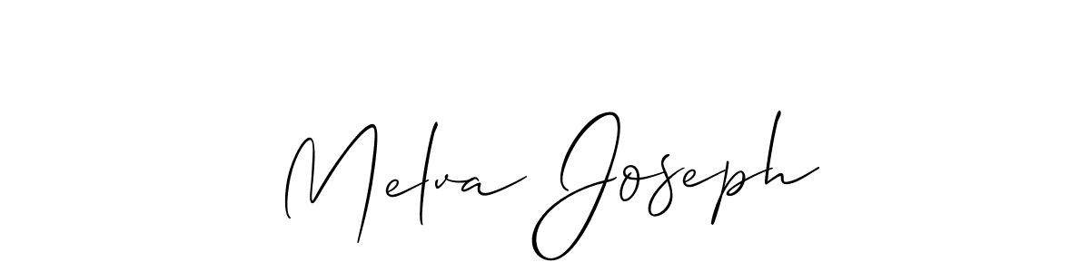 Design your own signature with our free online signature maker. With this signature software, you can create a handwritten (Allison_Script) signature for name Melva Joseph. Melva Joseph signature style 2 images and pictures png