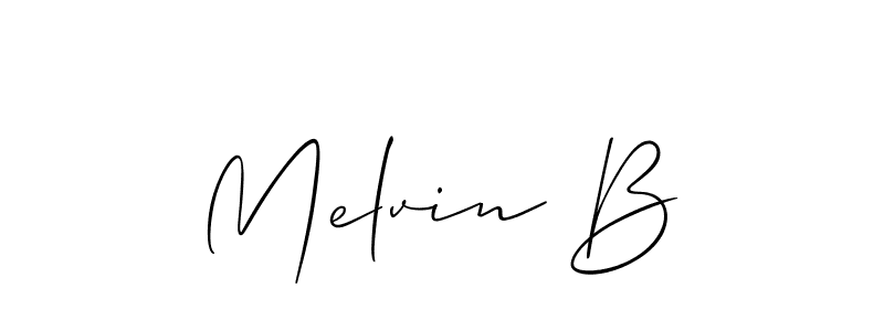 How to make Melvin B signature? Allison_Script is a professional autograph style. Create handwritten signature for Melvin B name. Melvin B signature style 2 images and pictures png