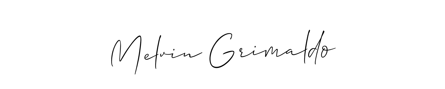 You should practise on your own different ways (Allison_Script) to write your name (Melvin Grimaldo) in signature. don't let someone else do it for you. Melvin Grimaldo signature style 2 images and pictures png