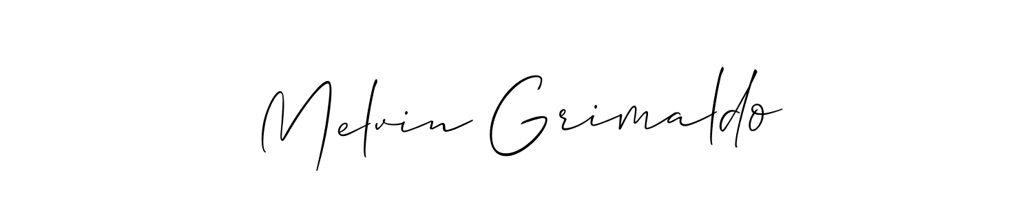 You should practise on your own different ways (Allison_Script) to write your name (Melvin Grimaldo) in signature. don't let someone else do it for you. Melvin Grimaldo signature style 2 images and pictures png