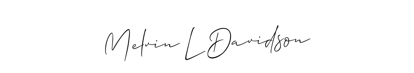 Also You can easily find your signature by using the search form. We will create Melvin L Davidson name handwritten signature images for you free of cost using Allison_Script sign style. Melvin L Davidson signature style 2 images and pictures png