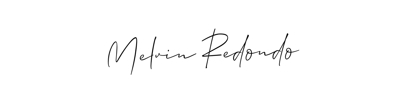 How to make Melvin Redondo name signature. Use Allison_Script style for creating short signs online. This is the latest handwritten sign. Melvin Redondo signature style 2 images and pictures png