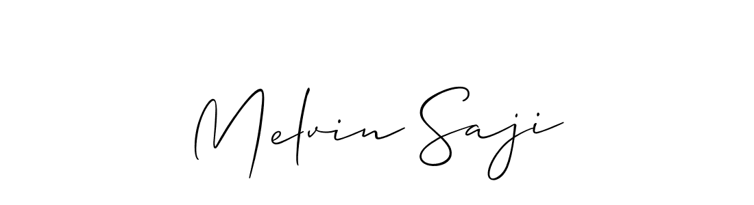 How to make Melvin Saji signature? Allison_Script is a professional autograph style. Create handwritten signature for Melvin Saji name. Melvin Saji signature style 2 images and pictures png