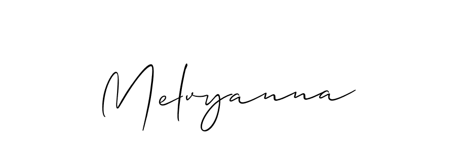 Use a signature maker to create a handwritten signature online. With this signature software, you can design (Allison_Script) your own signature for name Melvyanna. Melvyanna signature style 2 images and pictures png