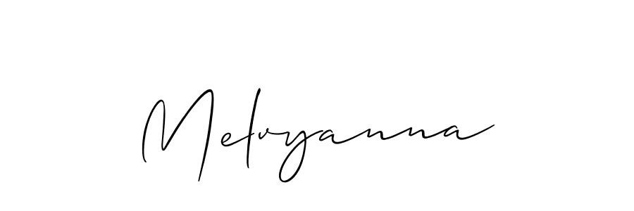 The best way (Allison_Script) to make a short signature is to pick only two or three words in your name. The name Melvyanna include a total of six letters. For converting this name. Melvyanna signature style 2 images and pictures png