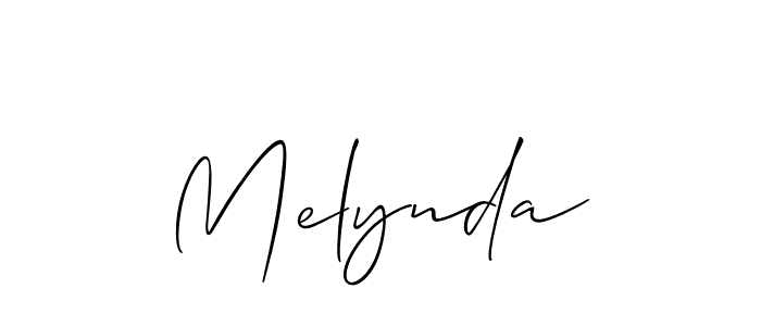 You should practise on your own different ways (Allison_Script) to write your name (Melynda) in signature. don't let someone else do it for you. Melynda signature style 2 images and pictures png