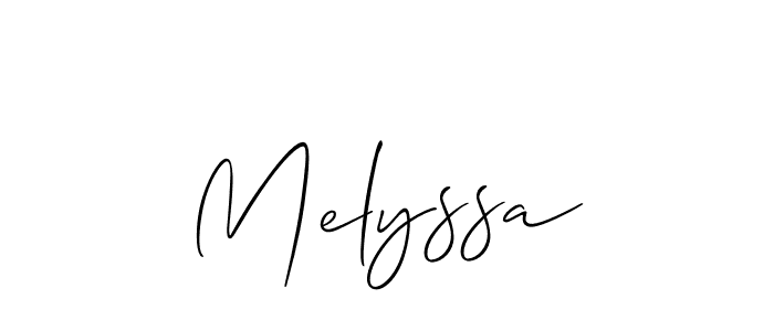 How to make Melyssa name signature. Use Allison_Script style for creating short signs online. This is the latest handwritten sign. Melyssa signature style 2 images and pictures png