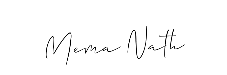 Similarly Allison_Script is the best handwritten signature design. Signature creator online .You can use it as an online autograph creator for name Mema Nath. Mema Nath signature style 2 images and pictures png