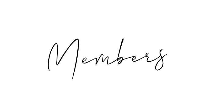 Create a beautiful signature design for name Members. With this signature (Allison_Script) fonts, you can make a handwritten signature for free. Members signature style 2 images and pictures png