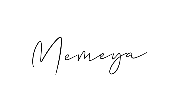 How to make Memeya signature? Allison_Script is a professional autograph style. Create handwritten signature for Memeya name. Memeya signature style 2 images and pictures png
