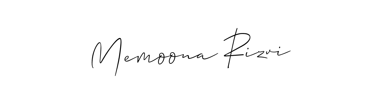 Use a signature maker to create a handwritten signature online. With this signature software, you can design (Allison_Script) your own signature for name Memoona Rizvi. Memoona Rizvi signature style 2 images and pictures png