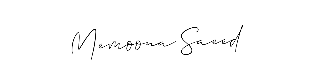 Use a signature maker to create a handwritten signature online. With this signature software, you can design (Allison_Script) your own signature for name Memoona Saeed. Memoona Saeed signature style 2 images and pictures png