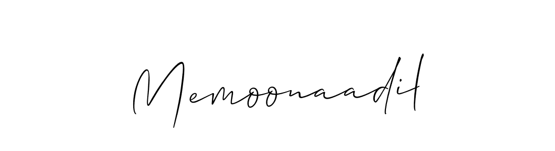 Create a beautiful signature design for name Memoonaadil. With this signature (Allison_Script) fonts, you can make a handwritten signature for free. Memoonaadil signature style 2 images and pictures png