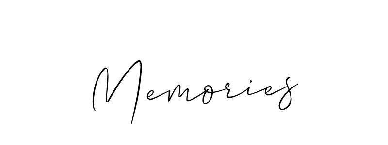 Design your own signature with our free online signature maker. With this signature software, you can create a handwritten (Allison_Script) signature for name Memories. Memories signature style 2 images and pictures png