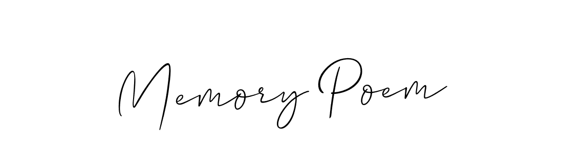 Allison_Script is a professional signature style that is perfect for those who want to add a touch of class to their signature. It is also a great choice for those who want to make their signature more unique. Get Memory Poem name to fancy signature for free. Memory Poem signature style 2 images and pictures png