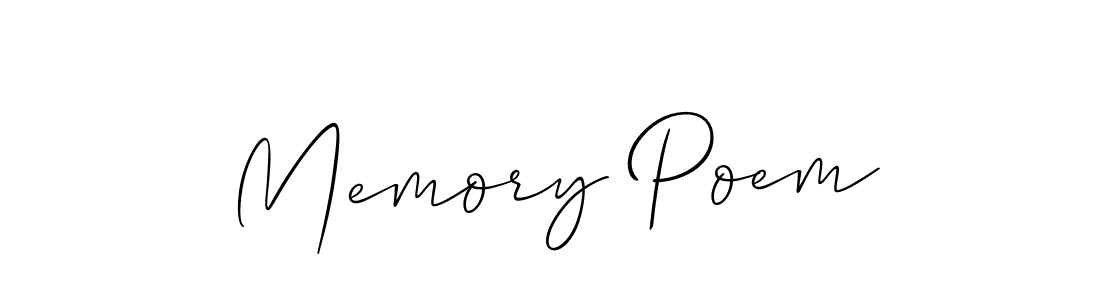 It looks lik you need a new signature style for name Memory Poem. Design unique handwritten (Allison_Script) signature with our free signature maker in just a few clicks. Memory Poem signature style 2 images and pictures png