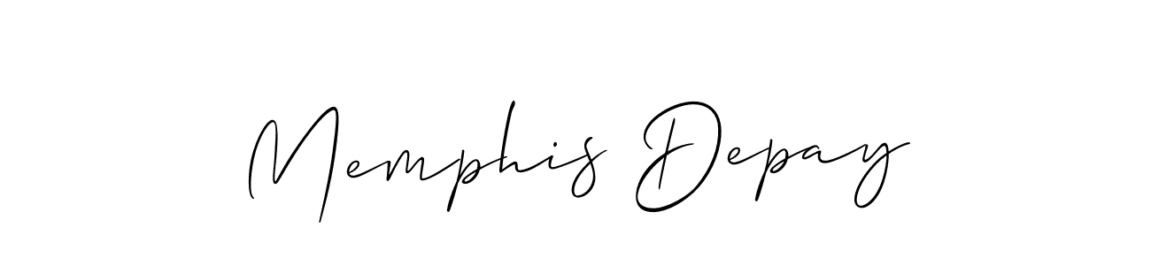 Allison_Script is a professional signature style that is perfect for those who want to add a touch of class to their signature. It is also a great choice for those who want to make their signature more unique. Get Memphis Depay name to fancy signature for free. Memphis Depay signature style 2 images and pictures png