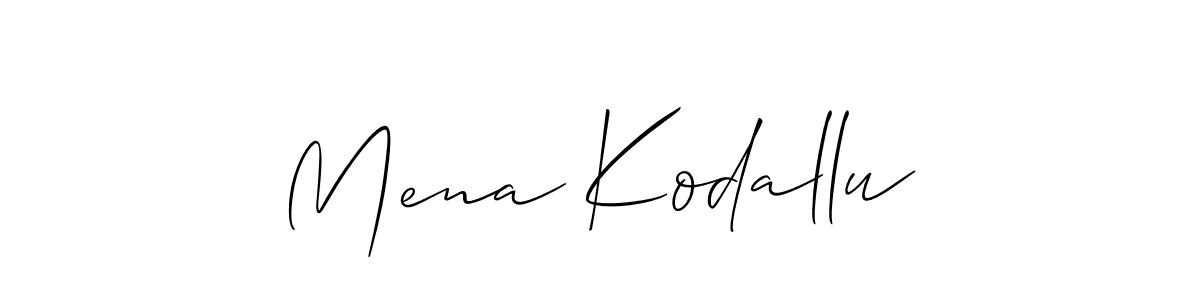 How to make Mena Kodallu signature? Allison_Script is a professional autograph style. Create handwritten signature for Mena Kodallu name. Mena Kodallu signature style 2 images and pictures png