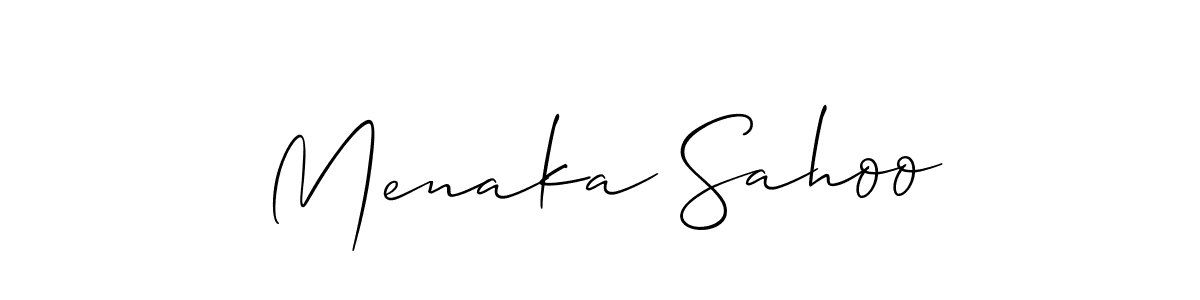 if you are searching for the best signature style for your name Menaka Sahoo. so please give up your signature search. here we have designed multiple signature styles  using Allison_Script. Menaka Sahoo signature style 2 images and pictures png