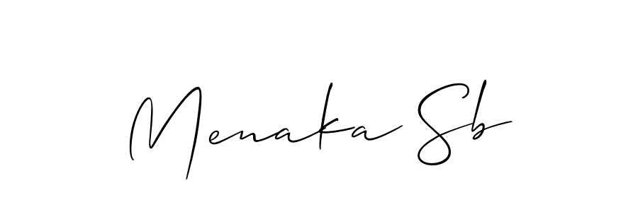 You should practise on your own different ways (Allison_Script) to write your name (Menaka Sb) in signature. don't let someone else do it for you. Menaka Sb signature style 2 images and pictures png