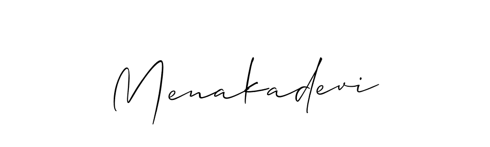 Menakadevi stylish signature style. Best Handwritten Sign (Allison_Script) for my name. Handwritten Signature Collection Ideas for my name Menakadevi. Menakadevi signature style 2 images and pictures png