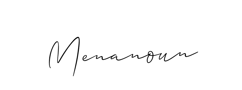 How to make Menanoun signature? Allison_Script is a professional autograph style. Create handwritten signature for Menanoun name. Menanoun signature style 2 images and pictures png