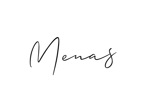 How to make Menas signature? Allison_Script is a professional autograph style. Create handwritten signature for Menas name. Menas signature style 2 images and pictures png