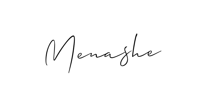 You should practise on your own different ways (Allison_Script) to write your name (Menashe) in signature. don't let someone else do it for you. Menashe signature style 2 images and pictures png