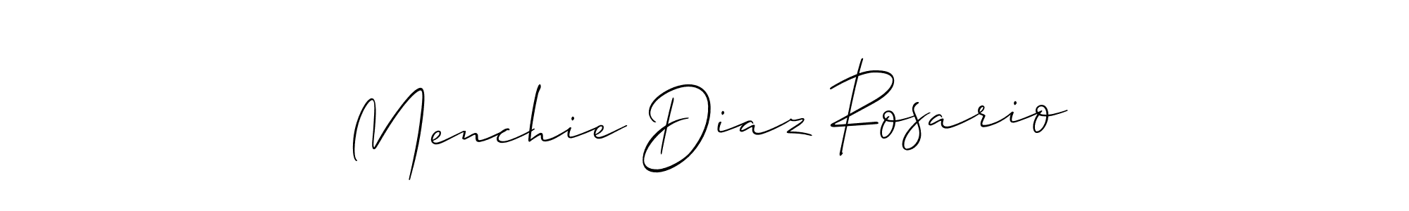 This is the best signature style for the Menchie Diaz Rosario name. Also you like these signature font (Allison_Script). Mix name signature. Menchie Diaz Rosario signature style 2 images and pictures png