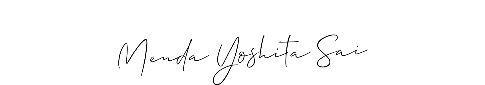 Use a signature maker to create a handwritten signature online. With this signature software, you can design (Allison_Script) your own signature for name Menda Yoshita Sai. Menda Yoshita Sai signature style 2 images and pictures png