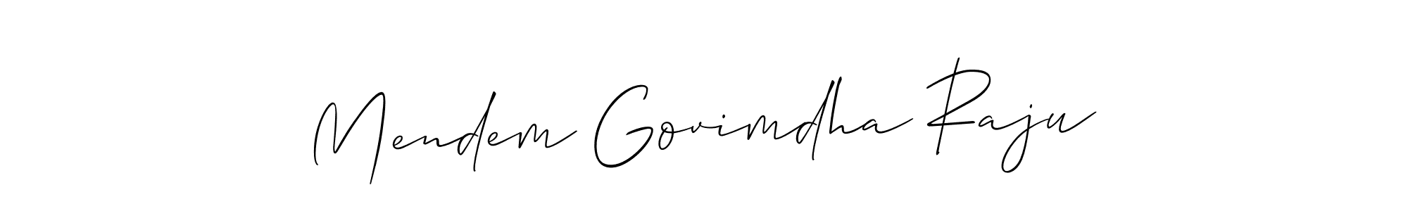 Mendem Govimdha Raju stylish signature style. Best Handwritten Sign (Allison_Script) for my name. Handwritten Signature Collection Ideas for my name Mendem Govimdha Raju. Mendem Govimdha Raju signature style 2 images and pictures png