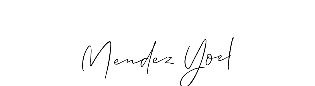 How to make Mendez Yoel name signature. Use Allison_Script style for creating short signs online. This is the latest handwritten sign. Mendez Yoel signature style 2 images and pictures png