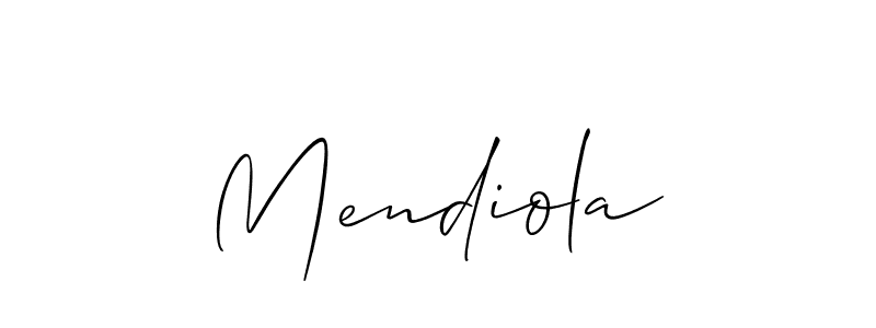 Use a signature maker to create a handwritten signature online. With this signature software, you can design (Allison_Script) your own signature for name Mendiola. Mendiola signature style 2 images and pictures png