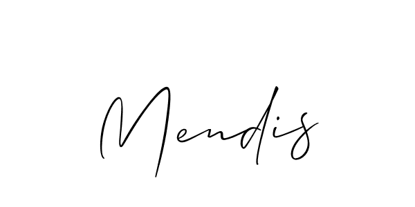 Use a signature maker to create a handwritten signature online. With this signature software, you can design (Allison_Script) your own signature for name Mendis. Mendis signature style 2 images and pictures png