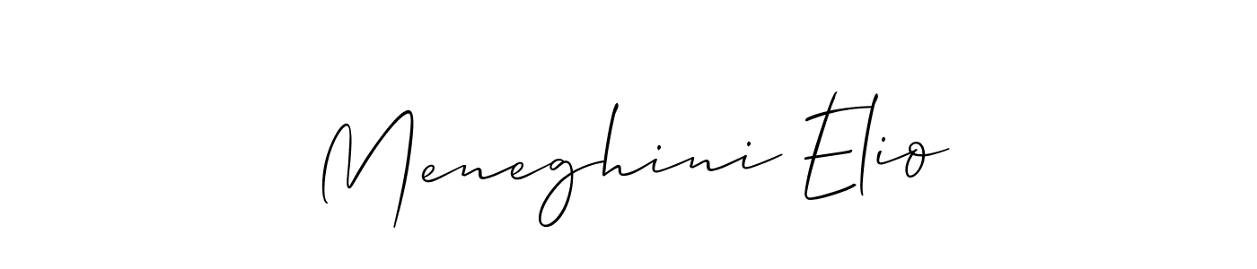 Also we have Meneghini Elio name is the best signature style. Create professional handwritten signature collection using Allison_Script autograph style. Meneghini Elio signature style 2 images and pictures png